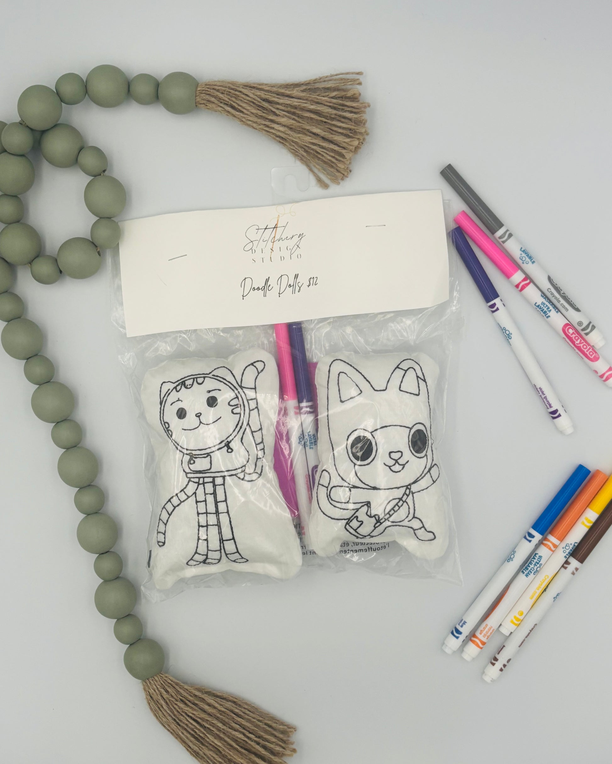 DJ Cat and Panda Cat Coloring Dolls