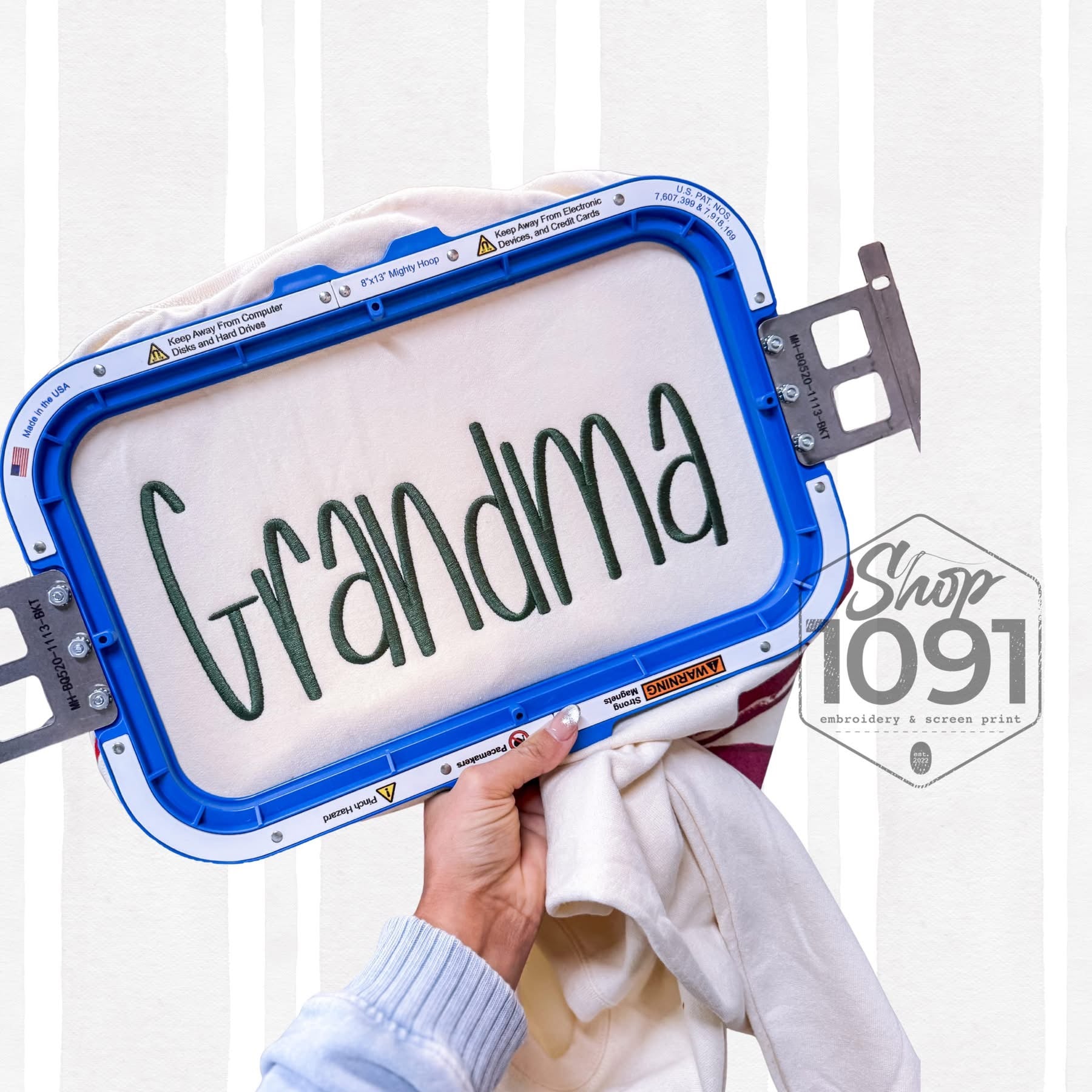 Custom Name sweatshirt with names on the sleeve