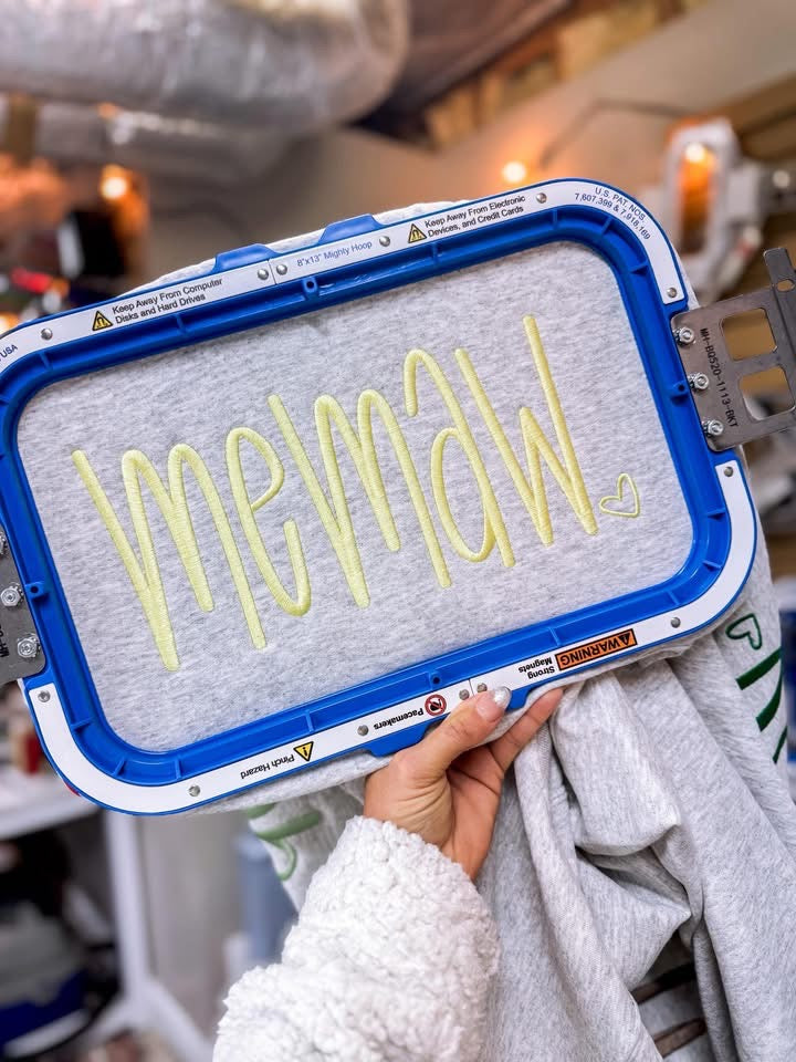 Custom Name sweatshirt with names on the sleeve