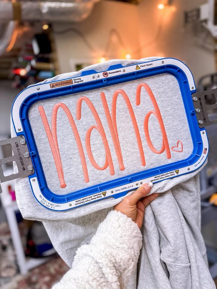 Custom Name sweatshirt with names on the sleeve