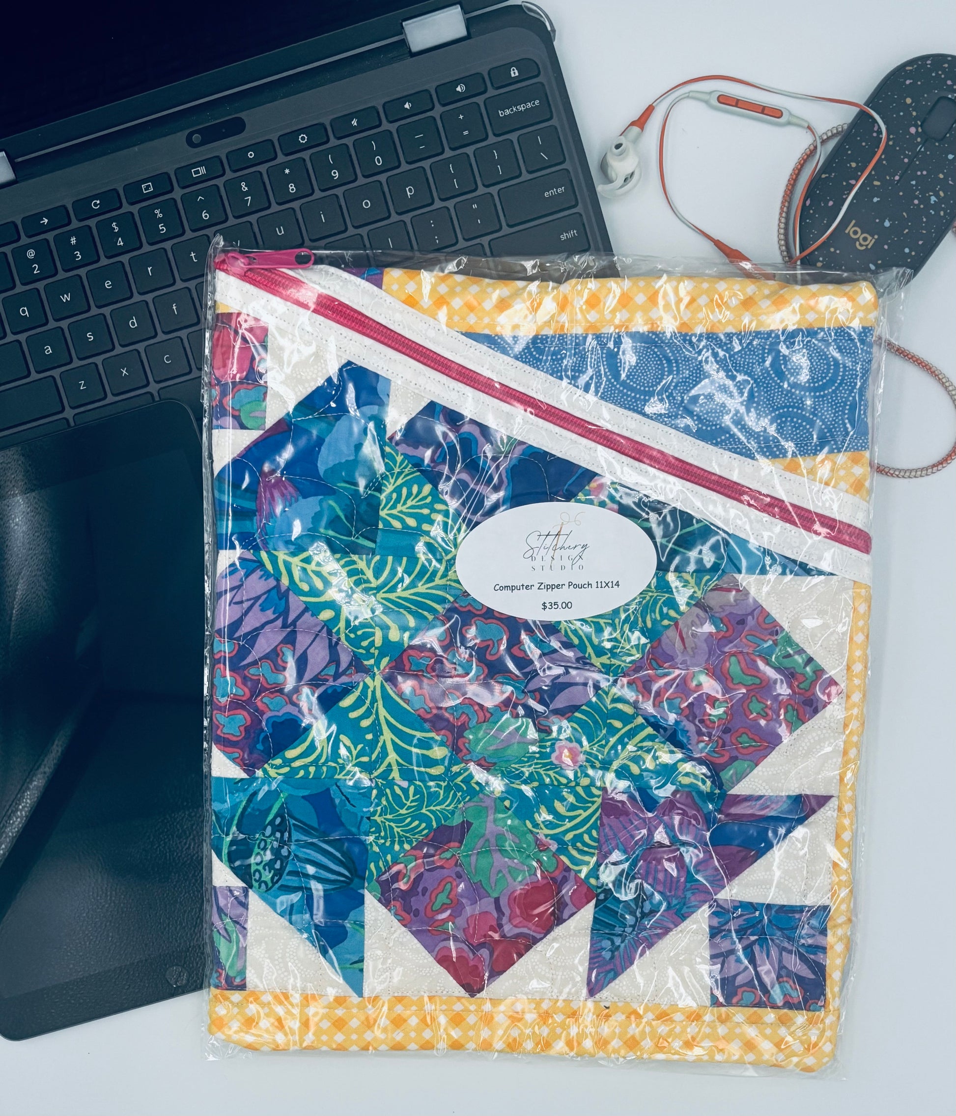 Yellow Quilt Laptop Bag