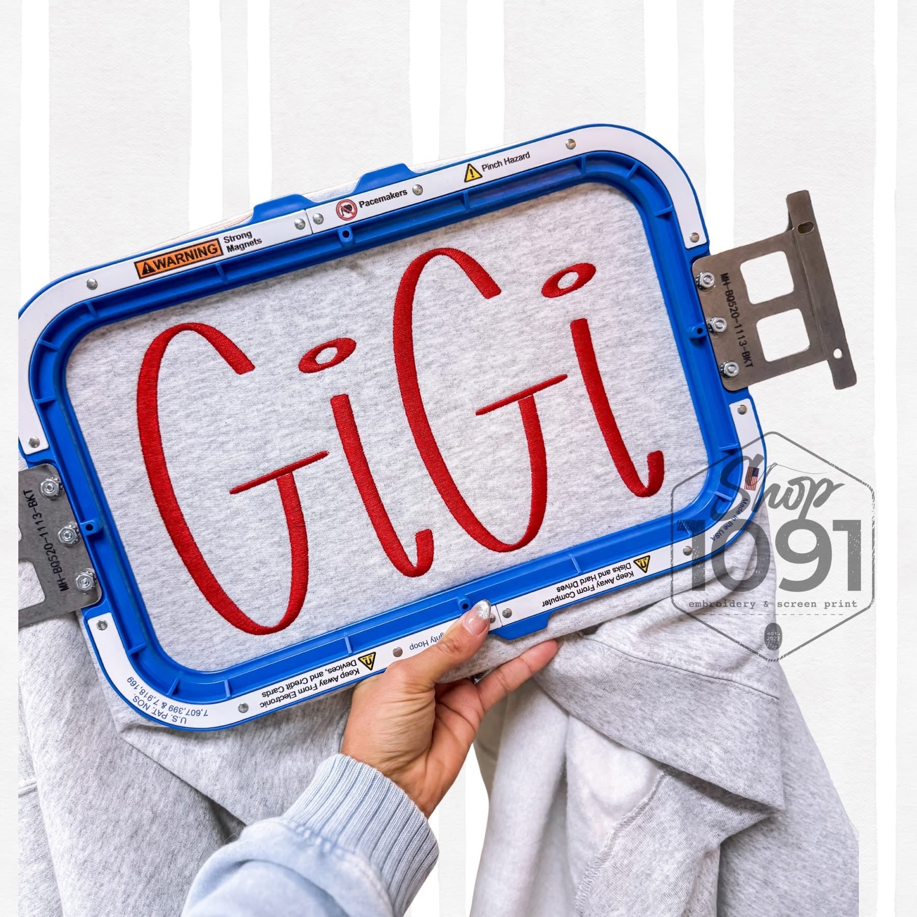 Custom Name sweatshirt with names on the sleeve