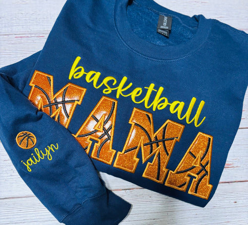 Basketball Mama with side bows Sweatshirt