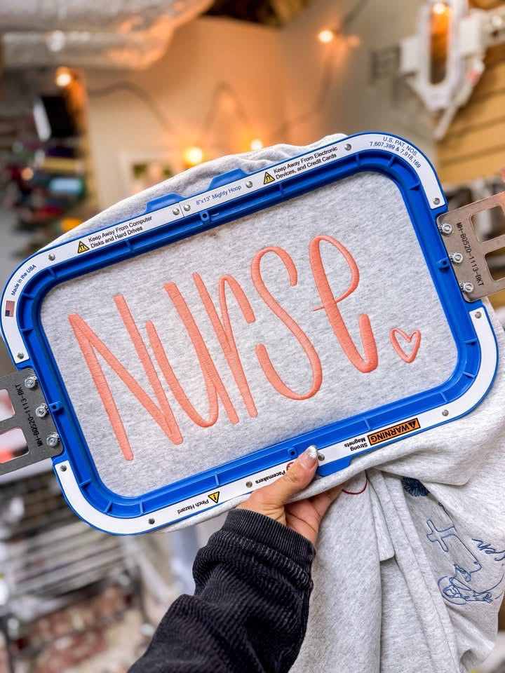 Custom Name sweatshirt with names on the sleeve