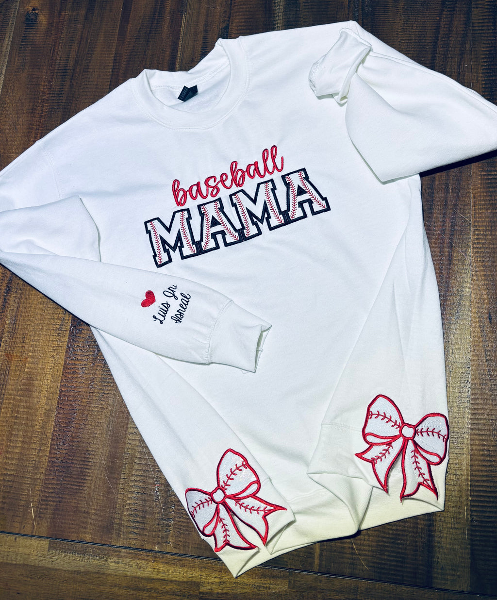 Baseball Mama Sweatshirt with side bows
